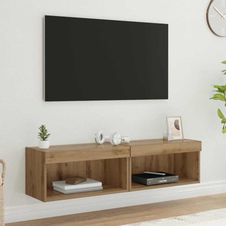 Muebles para TV 2 pcs Roble artesanal 60 x 30 x 30 cm en Muebles TV | Comprar online en Foru.es