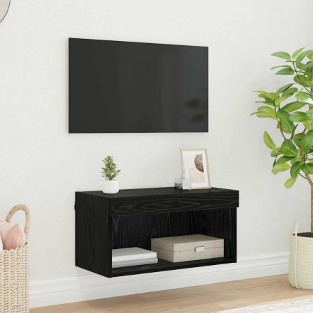 Gabinete de TV Roble Negro 60 x 30 x 30 cm Madera contrachapada en Muebles TV | Comprar online en Foru.es