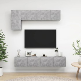 Set de muebles de salón 5 pzas madera ingeniería gris hormigón en Muebles TV | Comprar online en Foru.es
