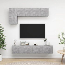 Set de muebles de salón 5 pzas madera ingeniería gris hormigón en Muebles TV | Comprar online en Foru.es