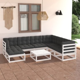 Muebles de jardín 8 pzas y cojines madera maciza pino de vidaXL, Conjuntos de jardín - Ref: Foro24-3076760, Precio: 796,39 €,...