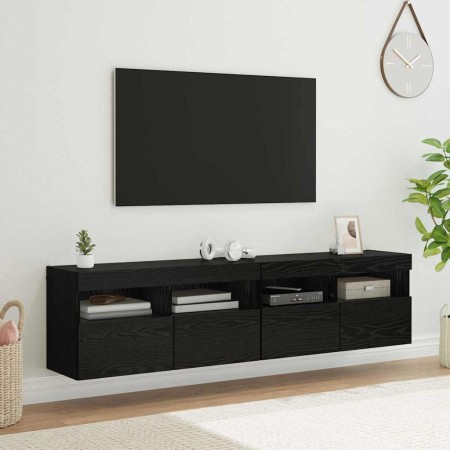 Gabinetes de pared para TV 2 pcs Roble Negro 80 x 30 x 40 cm en Muebles TV | Comprar online en Foru.es