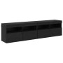 Gabinetes de pared para TV 2 pcs Roble Negro 80 x 30 x 40 cm en Muebles TV | Comprar online en Foru.es