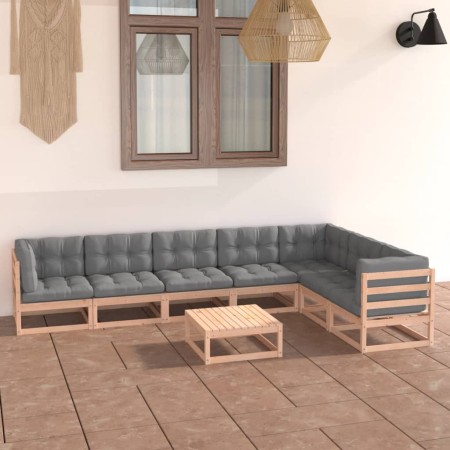 Muebles de jardín 8 pzas y cojines madera maciza pino de vidaXL, Conjuntos de jardín - Ref: Foro24-3076799, Precio: 739,61 €,...
