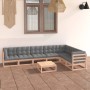 Muebles de jardín 8 pzas y cojines madera maciza pino de vidaXL, Conjuntos de jardín - Ref: Foro24-3076799, Precio: 739,61 €,...