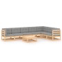 Muebles de jardín 8 pzas y cojines madera maciza pino de vidaXL, Conjuntos de jardín - Ref: Foro24-3076799, Precio: 739,61 €,...