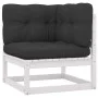 Set muebles jardín con cojines 8 pzas madera maciza pino blanco de vidaXL, Conjuntos de jardín - Ref: Foro24-3076820, Precio:...
