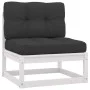Set muebles jardín con cojines 8 pzas madera maciza pino blanco de vidaXL, Conjuntos de jardín - Ref: Foro24-3076820, Precio:...