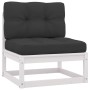 Set muebles jardín con cojines 8 pzas madera maciza pino blanco de vidaXL, Conjuntos de jardín - Ref: Foro24-3076820, Precio:...