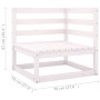 Set muebles jardín con cojines 8 pzas madera maciza pino blanco de vidaXL, Conjuntos de jardín - Ref: Foro24-3076820, Precio:...