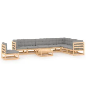 Gartenmöbel-Set 9-teilig und Kissen aus massivem Kiefernholz von vidaXL, Gartensets - Ref: Foro24-3076829, Preis: 814,52 €, R...
