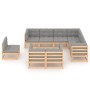Juego de muebles de jardín 9 pzas y cojines madera maciza pino de vidaXL, Conjuntos de jardín - Ref: Foro24-3076854, Precio: ...