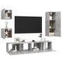 Set muebles de salón TV 5 pzas madera ingeniería gris hormigón en Muebles TV | Comprar online en Foru.es