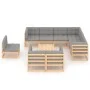 10-teiliges Gartenmöbel-Set und Kissen aus massivem Zirbenholz von vidaXL, Gartensets - Ref: Foro24-3076859, Preis: 891,00 €,...