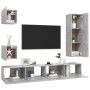 Set muebles de salón TV 5 pzas madera ingeniería gris hormigón en Muebles TV | Comprar online en Foru.es