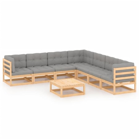 Muebles de jardín 8 pzas y cojines madera maciza pino de vidaXL, Conjuntos de jardín - Ref: Foro24-3076879, Precio: 739,61 €,...