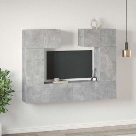Set muebles de salón TV 6 pzas madera ingeniería gris hormigón en Muebles TV | Comprar online en Foru.es