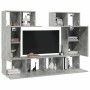 Set muebles de salón TV 6 pzas madera ingeniería gris hormigón en Muebles TV | Comprar online en Foru.es