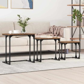 Mesa de Café Nido 3 pcs Madera vieja 50.5 x 35 x 53 cm en Mesas de centro | Comprar online en Foru.es