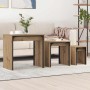Mesa de Café 3 pcs Roble artesanal Madera de ingeniería en Mesas de centro | Comprar online en Foru.es