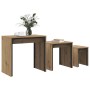 Mesa de Café 3 pcs Roble artesanal Madera de ingeniería en Mesas de centro | Comprar online en Foru.es