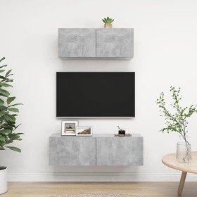 Set de muebles de salón 2 pzas madera ingeniería gris hormigón en Muebles TV | Comprar online en Foru.es