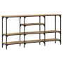 Mesa Consola con estante Roble artisan 160 x 29 x 80 cm en Mesas auxiliares | Comprar online en Foru.es
