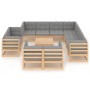 Juego de muebles de jardín 12 pzas y cojines madera maciza pino de vidaXL, Conjuntos de jardín - Ref: Foro24-3076999, Precio:...