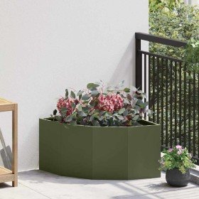 Macetero de Esquina Verde oliva 60 x 60 x 35 cm Acero en Macetas y jardineras | Comprar online en Foru.es