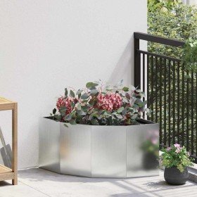 Macetero de Esquina Plateado 60 x 60 x 35 cm Acero galvanizado en Macetas y jardineras | Comprar online en Foru.es