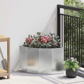 Macetero de Esquina Plateado 45 x 45 x 35 cm Acero galvanizado en Macetas y jardineras | Comprar online en Foru.es