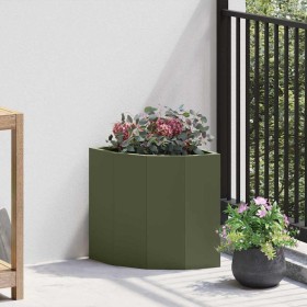 Macetero de Esquina Verde oliva 30 x 30 x 35 cm Acero en Macetas y jardineras | Comprar online en Foru.es