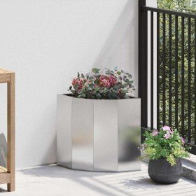 Macetero de Esquina Plateado 30 x 30 x 35 cm Acero inoxidable en Macetas y jardineras | Comprar online en Foru.es