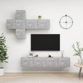 Set de muebles de salón 7 pzas madera ingeniería gris hormigón en Muebles TV | Comprar online en Foru.es