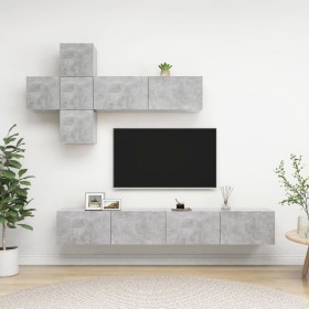 Set de muebles de salón 7 pzas madera ingeniería gris hormigón en Muebles TV | Comprar online en Foru.es