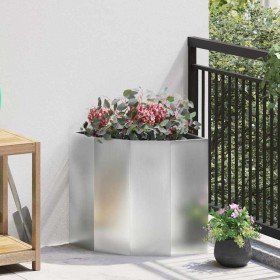 Macetero de Esquina Plateado 45 x 45 x 50 cm Acero galvanizado en Macetas y jardineras | Comprar online en Foru.es
