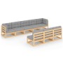Muebles de jardín 8 pzas y cojines madera maciza pino de vidaXL, Conjuntos de jardín - Ref: Foro24-3077144, Precio: 823,49 €,...