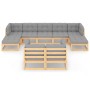Juego de muebles de jardín 9 pzas y cojines madera maciza pino de vidaXL, Conjuntos de jardín - Ref: Foro24-3077154, Precio: ...