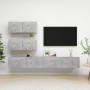 Set muebles de salón TV 4 pzas madera ingeniería gris hormigón en Muebles TV | Comprar online en Foru.es
