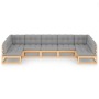 Juego de muebles de jardín 7 pzas y cojines madera maciza pino de vidaXL, Conjuntos de jardín - Ref: Foro24-3077184, Precio: ...