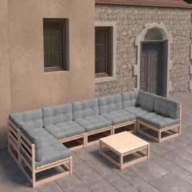 Muebles de jardín 8 pzas y cojines madera maciza pino de vidaXL, Conjuntos de jardín - Ref: Foro24-3077189, Precio: 715,92 €,...