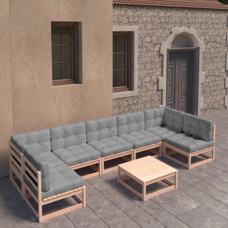 Muebles de jardín 8 pzas y cojines madera maciza pino de vidaXL, Conjuntos de jardín - Ref: Foro24-3077189, Precio: 725,78 €,...