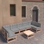 Muebles de jardín 8 pzas y cojines madera maciza pino de vidaXL, Conjuntos de jardín - Ref: Foro24-3077189, Precio: 725,78 €,...