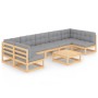 Muebles de jardín 8 pzas y cojines madera maciza pino de vidaXL, Conjuntos de jardín - Ref: Foro24-3077189, Precio: 725,78 €,...