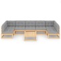 Muebles de jardín 8 pzas y cojines madera maciza pino de vidaXL, Conjuntos de jardín - Ref: Foro24-3077189, Precio: 725,78 €,...