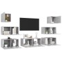 Set muebles de salón TV 7 pzas madera ingeniería gris hormigón en Muebles TV | Comprar online en Foru.es