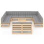 Juego de muebles de jardín 12 pzas y cojines madera maciza pino de vidaXL, Conjuntos de jardín - Ref: Foro24-3077229, Precio:...