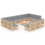 Juego de muebles de jardín 14 pzas y cojines madera maciza pino de vidaXL, Conjuntos de jardín - Ref: Foro24-3077249, Precio:...