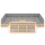 Juego de muebles de jardín 14 pzas y cojines madera maciza pino de vidaXL, Conjuntos de jardín - Ref: Foro24-3077249, Precio:...