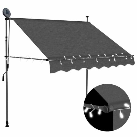 Toldo manual retráctil con LED gris antracita 150 cm en Toldos | Comprar online en Foru.es
